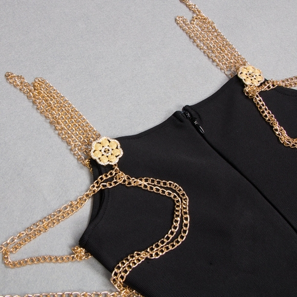 Luxury Bandage Chain Detail Maxi Dress - Picture 15 of 15